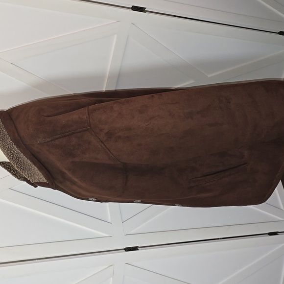 Men's Brown Faux Suede Jacket - Impermeable By Weatherproof - Picture 6 of 13